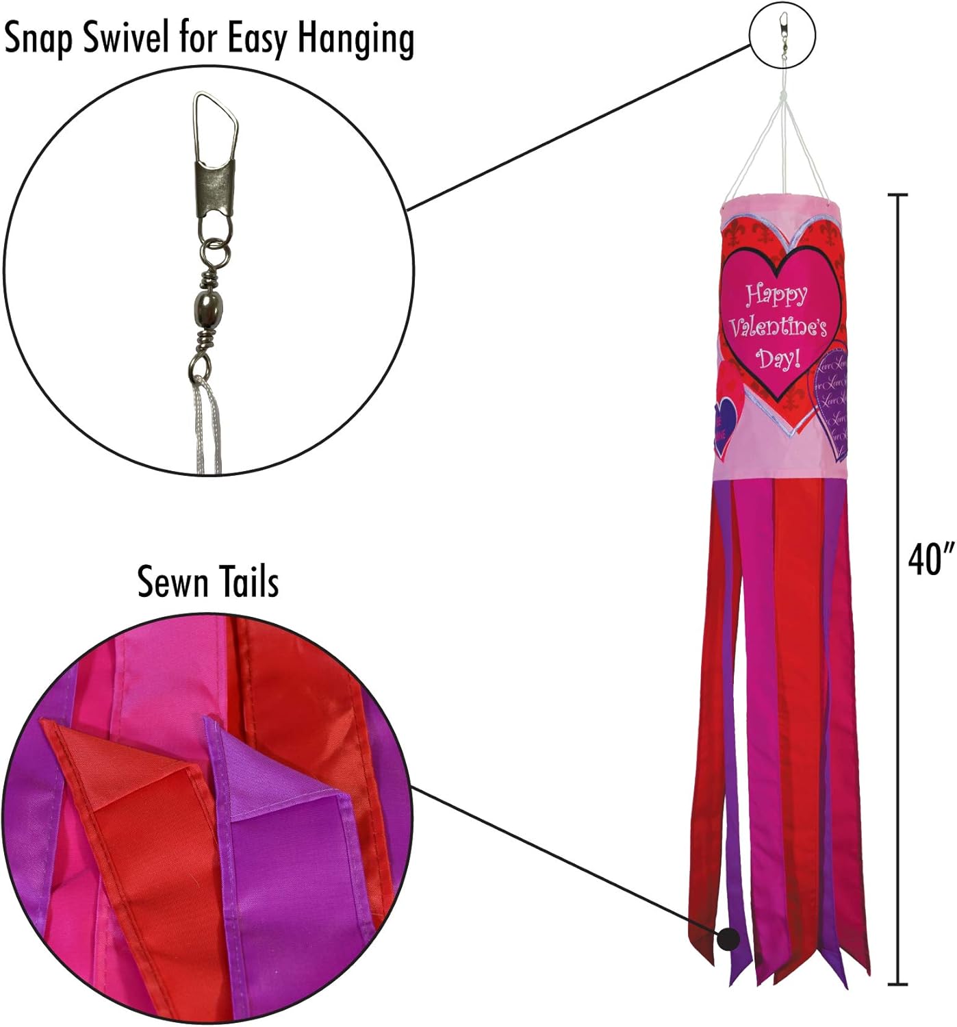 In the Breeze 5068 Valentine's Day Windsock, 40-Inch,