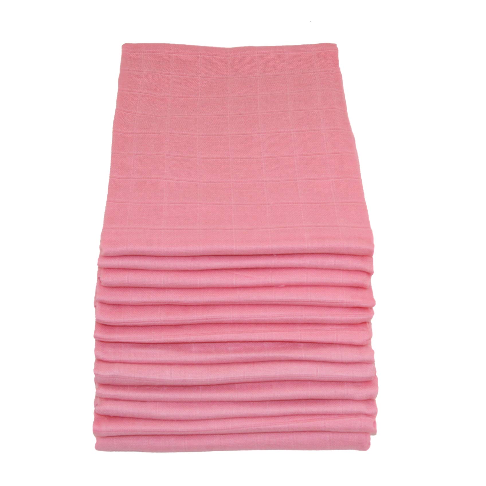 Muslinz Pink 12Pk 100% Pure Cotton Baby Muslin Squares 70X70cms