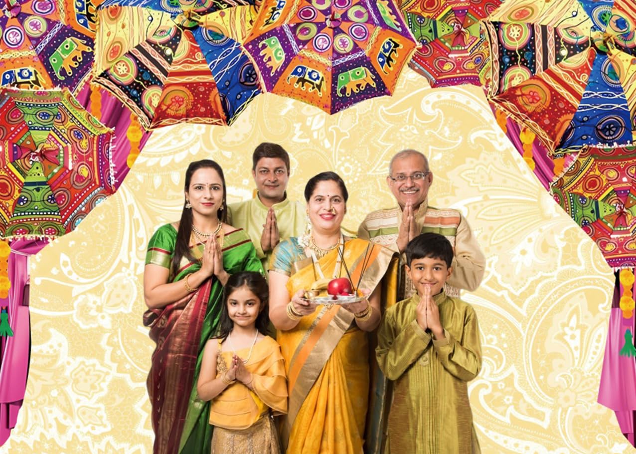 Indian Pooja Traditional Wedding Backdrop Orange Flower