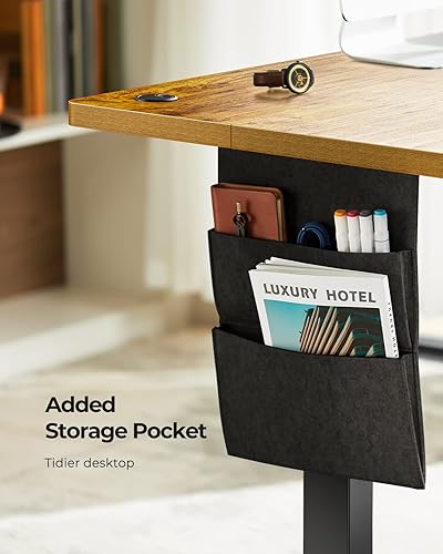 Miniatura 7 de Marsail Escritorio de pie de altura ajustable, escritorio eléctrico de pie de 48 x 24 pulgadas, escritorio de pie con bolsa de almacenamiento,