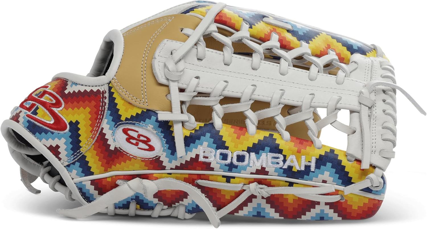 Boombah Softball Fielding Glove B17 T Web - Multicolor Zigzag Print - Multiple Sizes