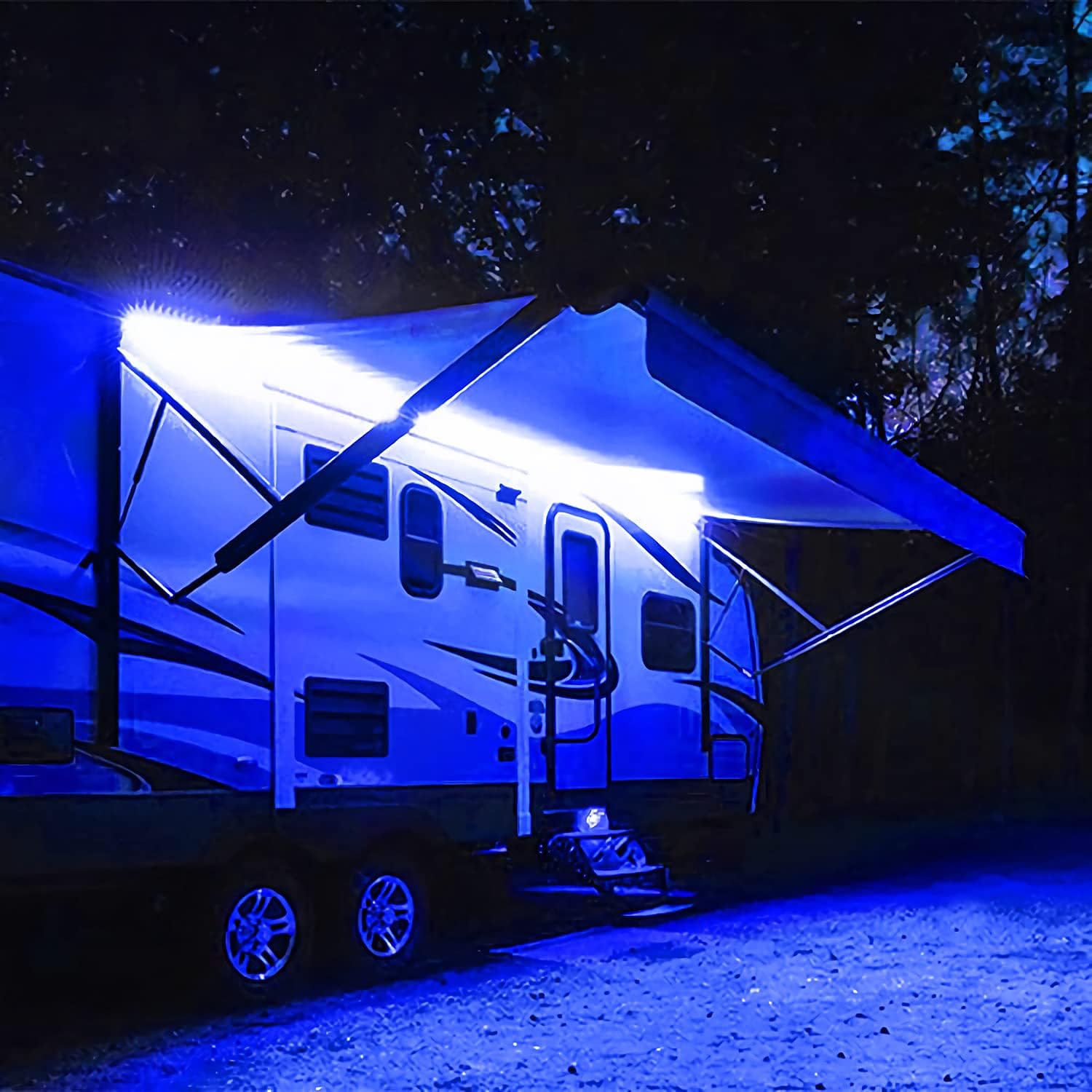 REBPUE Outdoor Awning Light Strip for Citroën Jumpy Dispatch (G9 K0 2007-2025 2026), 5M Heavy Duty Exterior Illumination Premium Accessories,Blue-5m