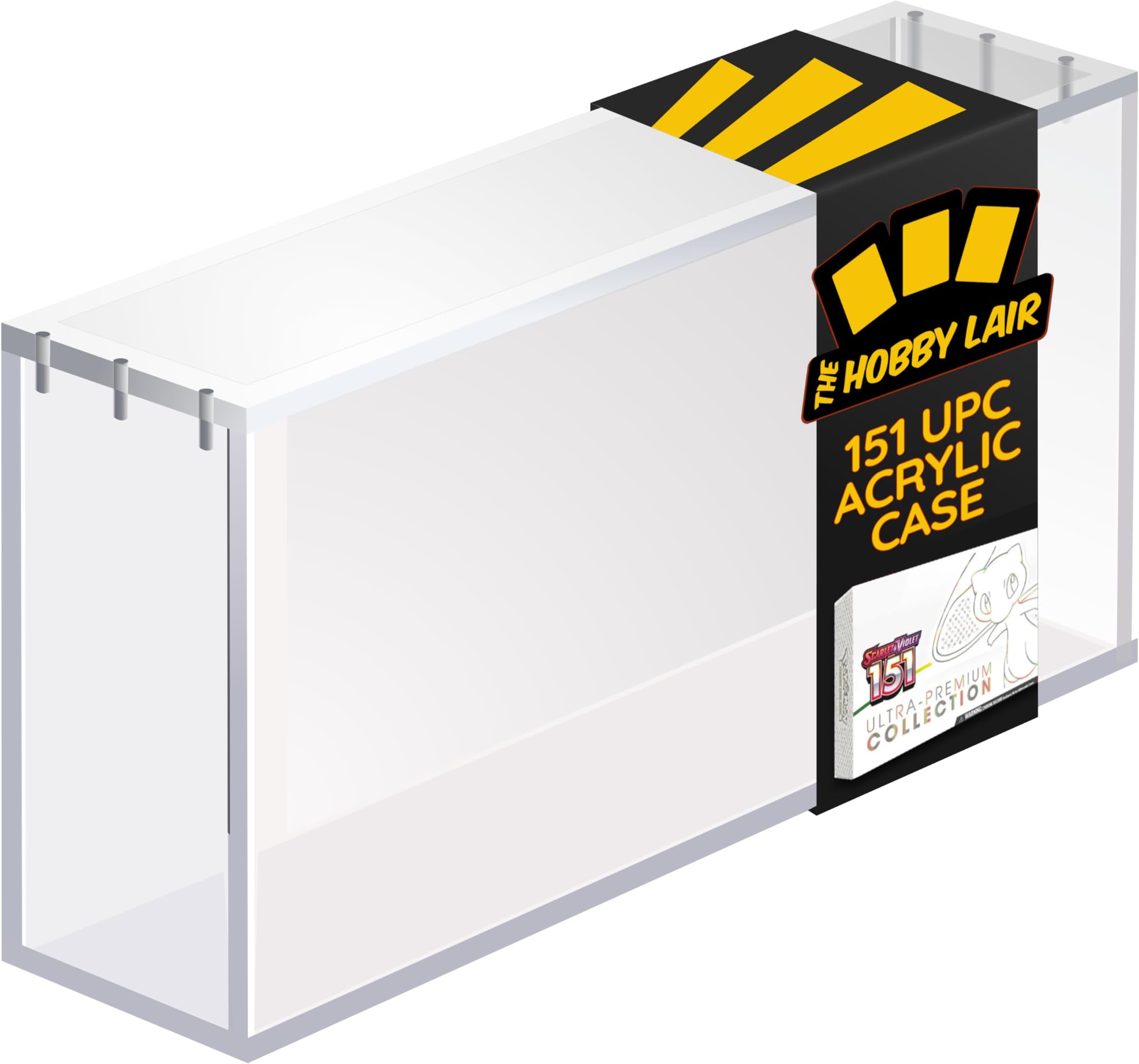 Deluxe Acrylic Case Compatible with Pokemon 151 Mew UPC ONLY | NOT Compatible with Any Other UPC/SPC | Secure Mag Lock Top | Thick 6mm Protection