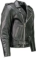 Milwaukee Leather LKM1703 Men's Classic Black Premium Cowhide Leather Motorcycle Jacket - Retro Biker Rider Style