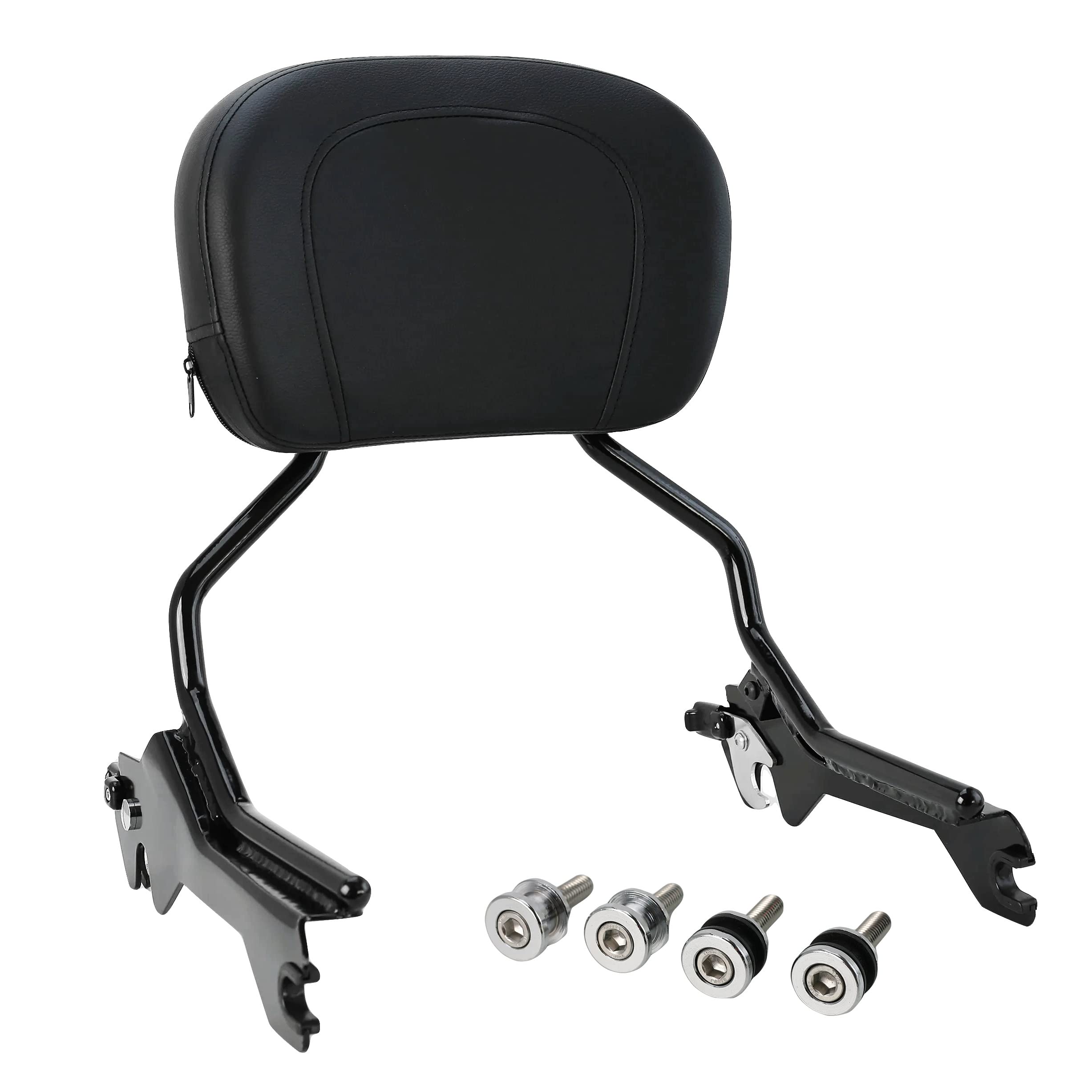 Photo 1 of Detachable Gloss Black Passenger Backrest Sissy Bar with Pad & Docking Hardware Kit, Quick-Release, Compatible with 2018-UP Harley Softail Fat Boy, Breakout FLFB, FLFBS, FXBR, FXBRS 114