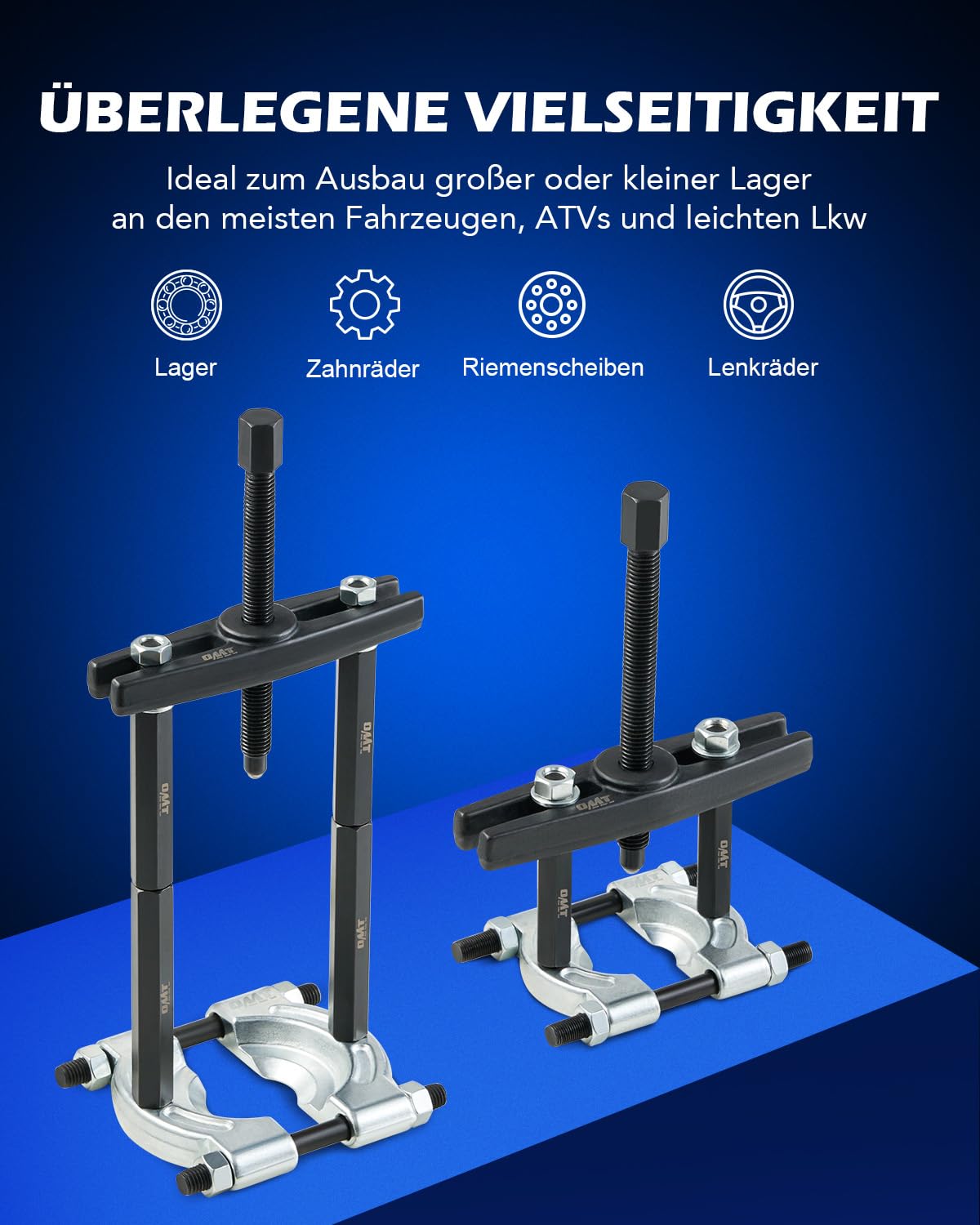 Orion Motor Tech Lagerabzieher Set 5 Tonnen, Lager Trennmesser Satz mit Lagerabzieher 2" und 3", Radlager Abzieher Werkzeug Set für KFZ, Lager Trennvorrichtung Abziehvorrichtung Profi