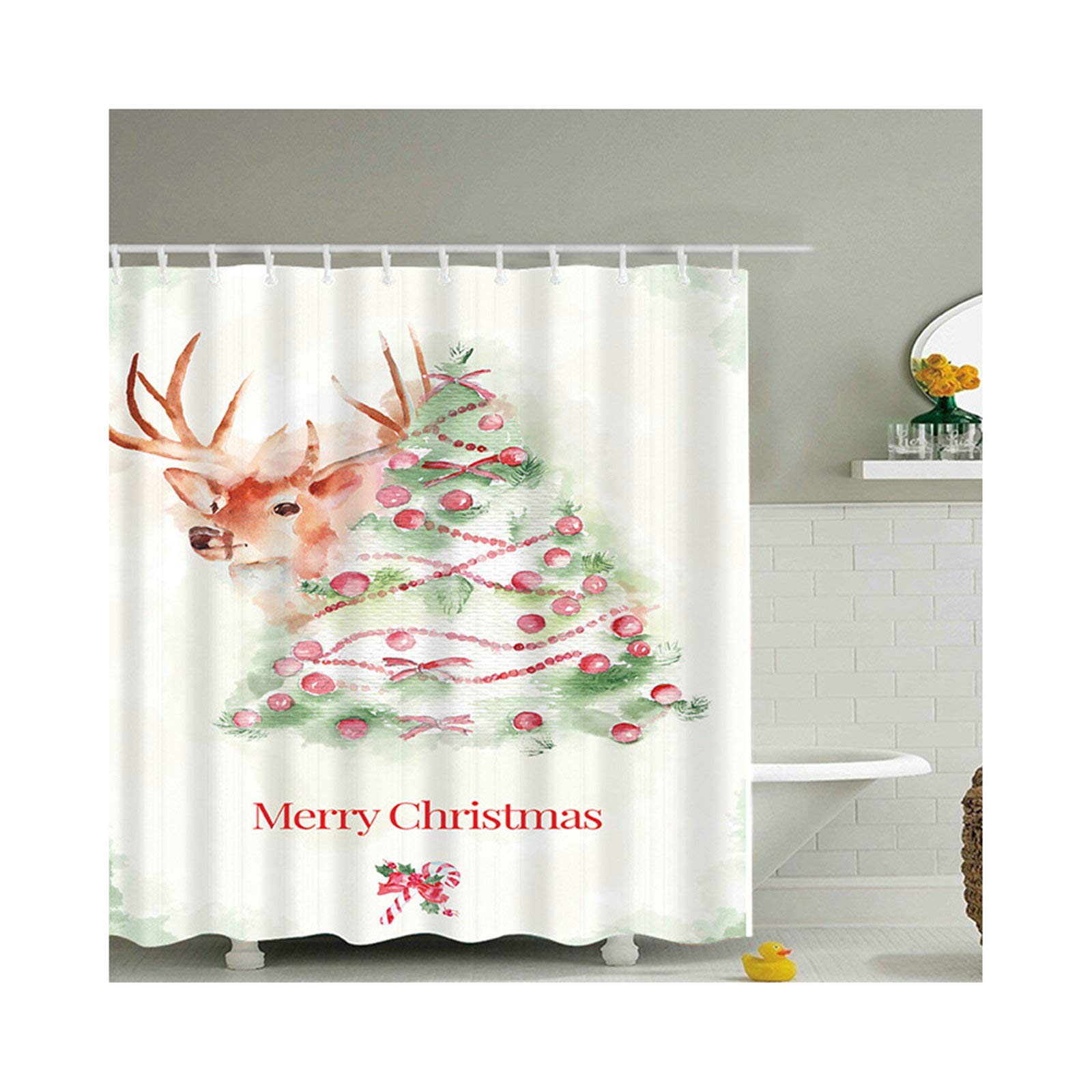 ROMQUEEN Shower Curtain Xl Shower Curtain Poliéster Waterproof Mildew Proof&180X180