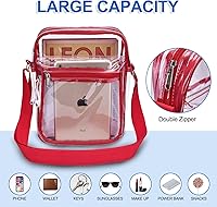 Vista 4 de USPECLARE Bolso bandolera transparente para estadio, aprobado para hombres y mujeres, bolsa cruzada transparente