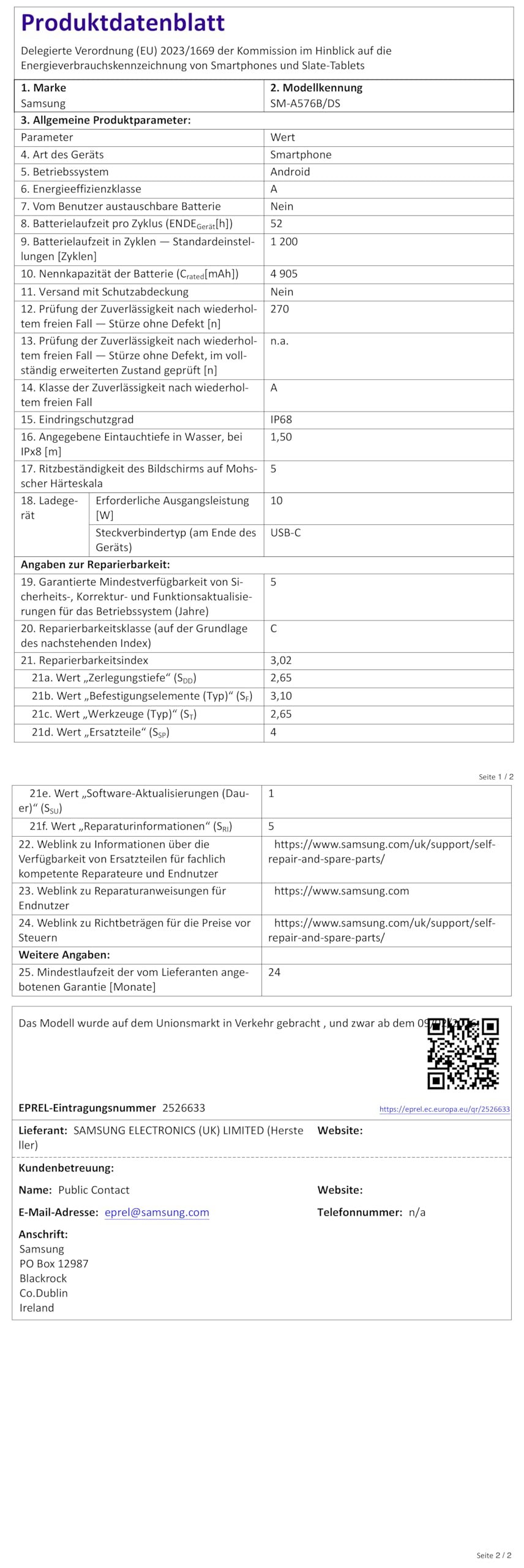 Samsung Galaxy A57 5G, Schlankes AI-Smartphone, Awesome Intelligence, 128 GB Speicherplatz, 50 MP Weitwinkel-Kamera, Bis zu 2 Tage Akkulaufzeit, IP68, Awesome Navy, 2,5 Jahre Herstellergarantie