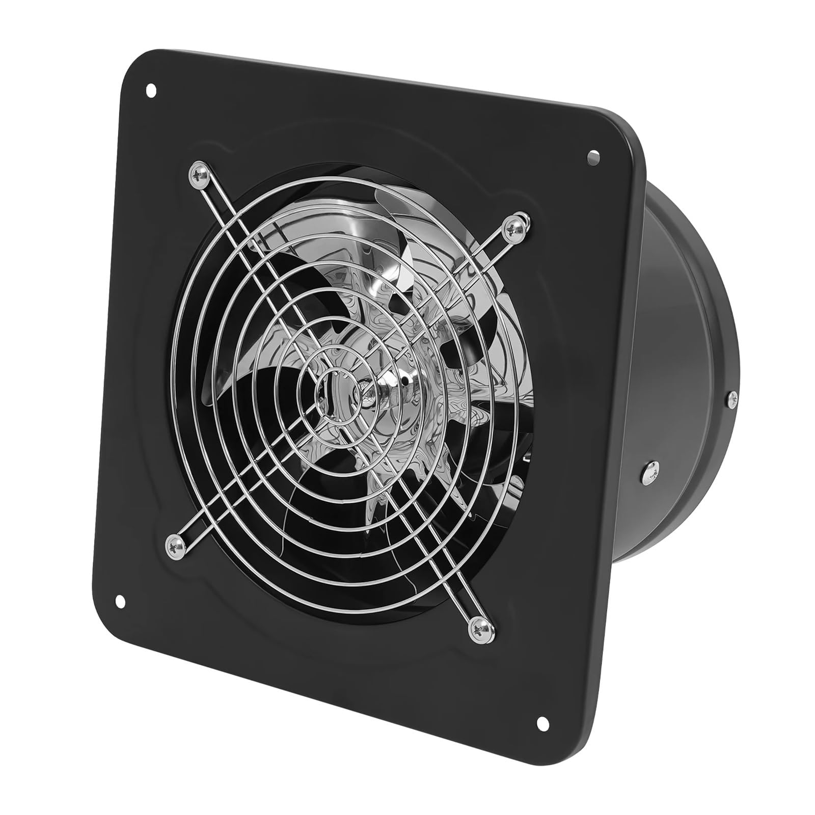 Extractor de aire negro 7 pulgadas, 50 W, industrial, pared y ventana, for cocina baño,Ahorro de energía