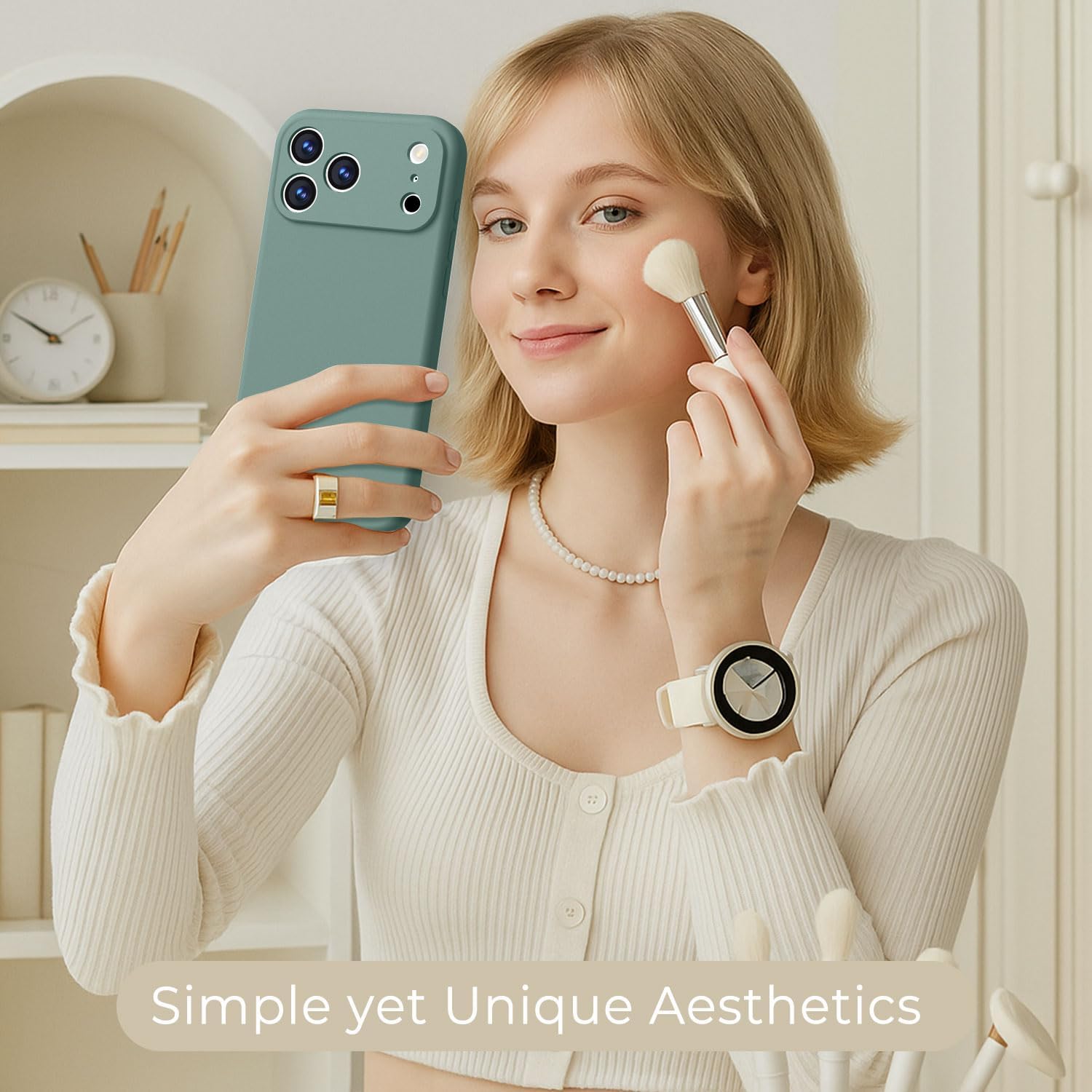 Ktele Magnetic for iPhone 17 Pro Max Case [Compatible with Magsafe] [Premium Silicone Satin-Smooth Touch] Slim Shockproof Anti-Scratch Microfiber Lining Case, 6.9 inch, Pine Green