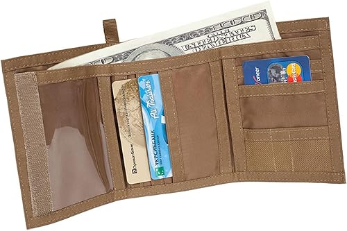 Vista 3 de Chameleon Billetera triple de nailon para hombre, tácticas militares, tarjetero para tarjetas de identificación, bolsillo frontal fino, de lona
