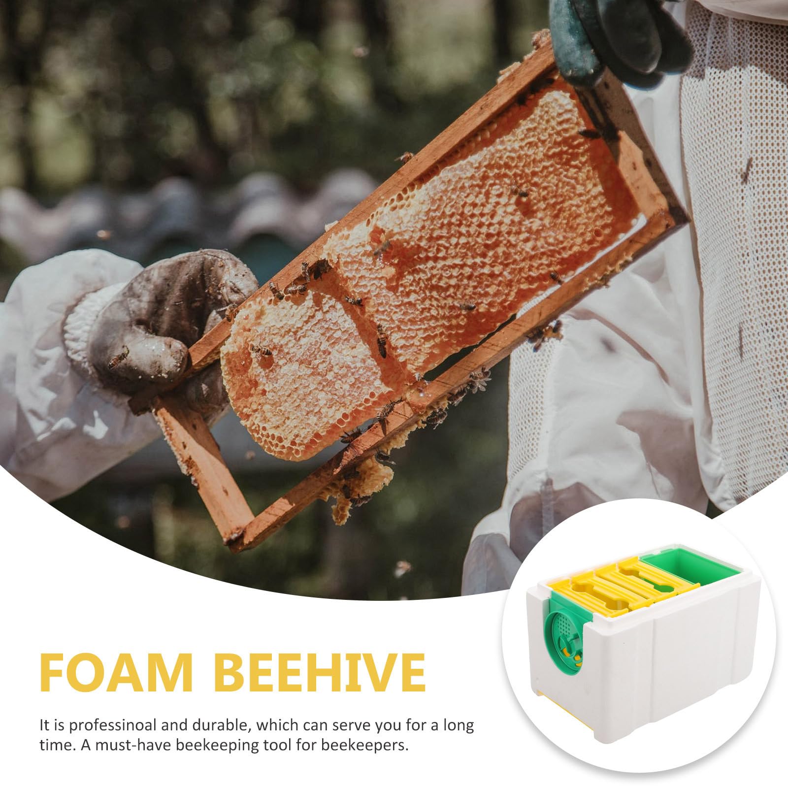 Bienenpaarungskasten mit 4 Rahmen Leichter Bestäubungskasten aus Stabilem Material Bienenzuchtbehälter für Imkerei und Garten