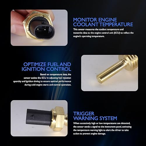Miniatura 5 de HiSport Sensor de temperatura del refrigerante del motor - Compatible con Cadillac Chevrolet GMC Reemplaza 25186240