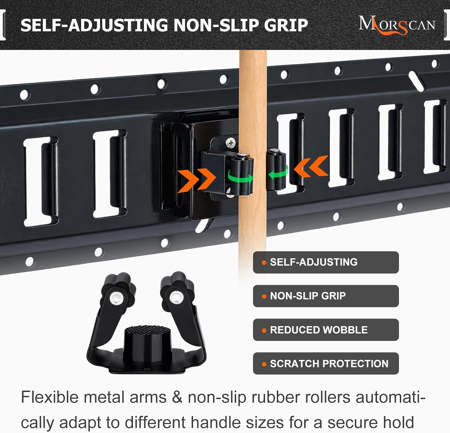 4-Pack Double-Fitting E-Track Mop and Broom Holders image 2