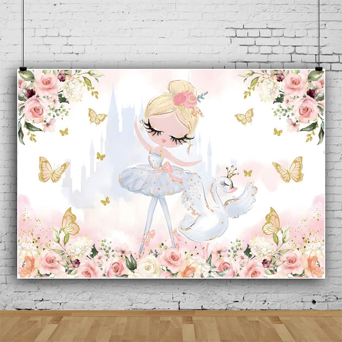 Pink Ballerina Backdrop - 5x3ft Abstract Little Girl Tutu Dance Photo Background