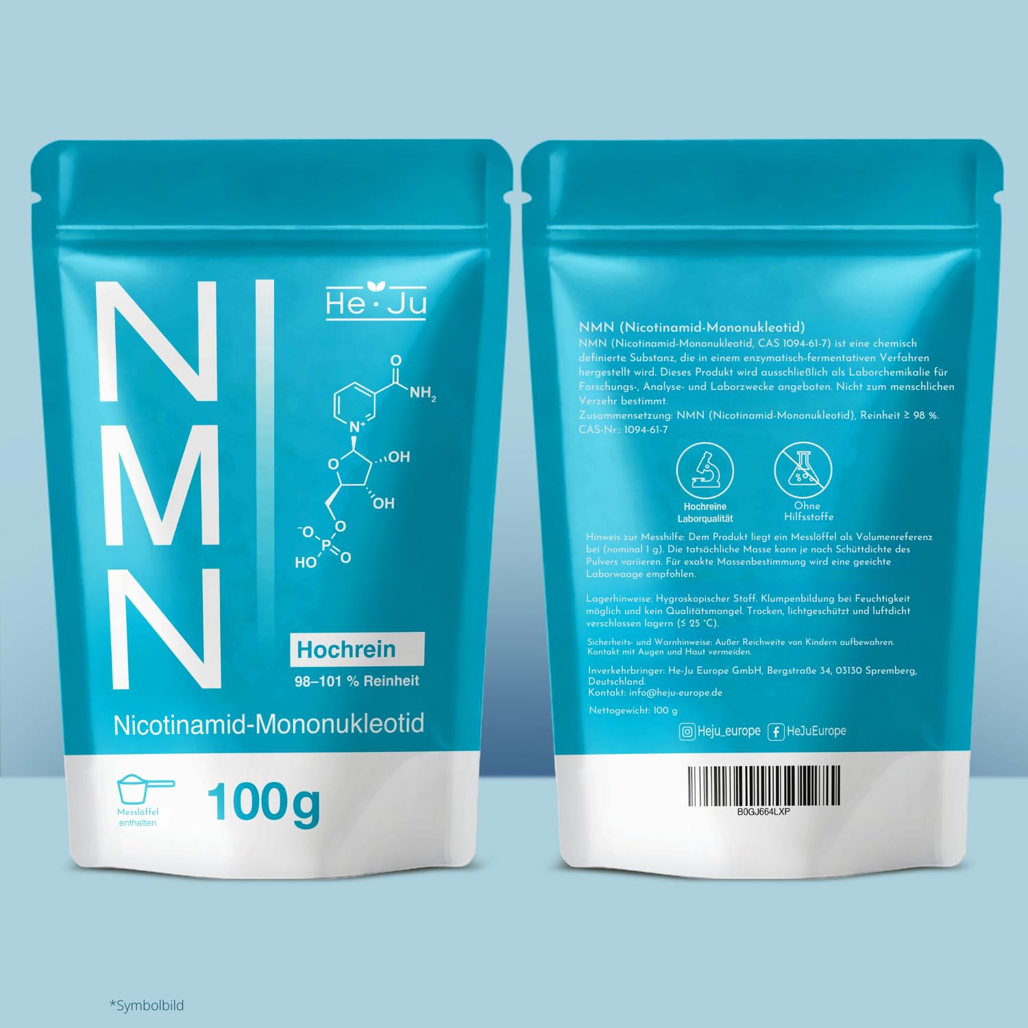 NMN Pulver 100g, Nicotinamid-Mononukleotid ≥98% Reinheit, enzymatisch hergestellt, Laborchemikalie