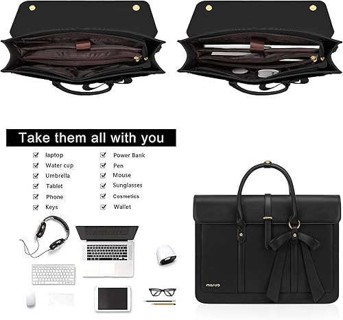 Miniatura 2 de MOSISO Bolsa para laptop para mujer, de piel sintética, de 13 a 14 pulgadas, mochila convertible, bolsa de mensajero de 13.3 pulgadas, bolso casual,
