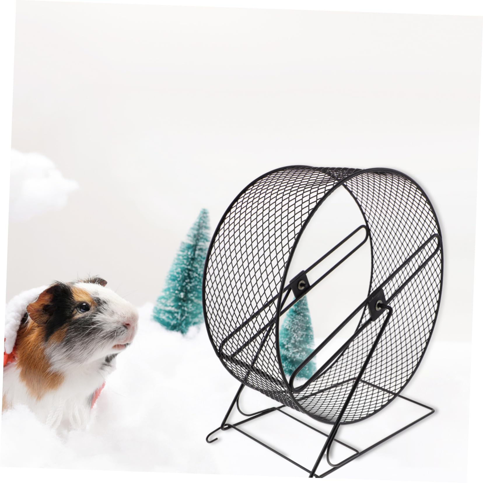 Jouet pour Hamster, Roue Silencieuse en Fer, Sûre pour Petits Animaux, Exercice Discret, Noir, pour Boule Hamster Doré 25cm