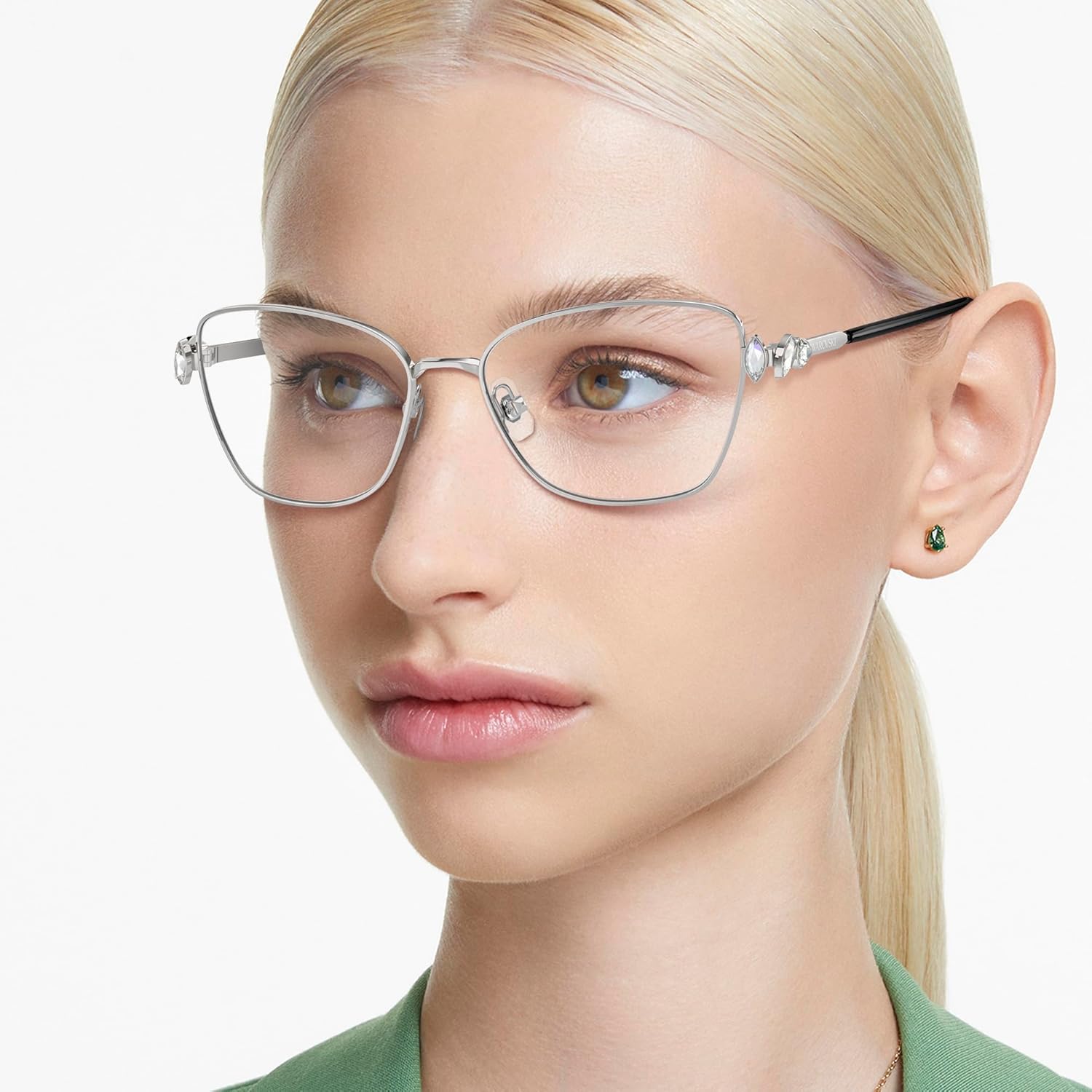 Swarovski womens Sk1006 Square Prescription Eyewear Frames