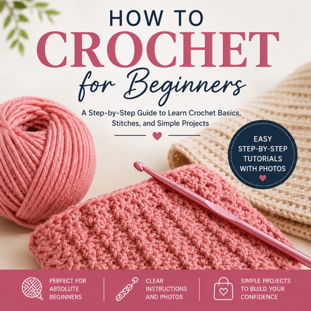 How to Crochet for Beginners: A Fun and Easy Step-by-Step Visual Guide to Learning Crochet, Basic Stitches, and Beginner Projects