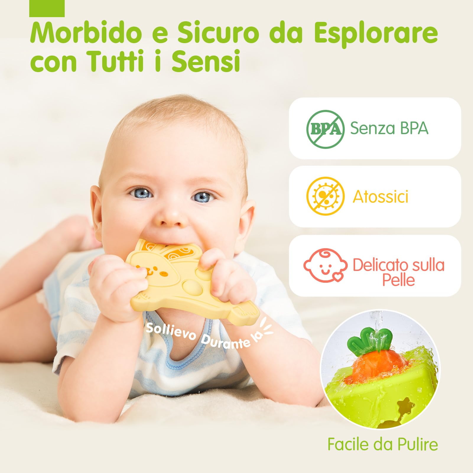 hahaland Giochi Neonato 6 Mesi, Scatola di Fazzoletti in Silicone Sensoriali Neonati Montessori, 6-in-1 Cubo attività con Trame e Specchio, Regalo Educativo Bimbo Bimba 6-12 Mesi
