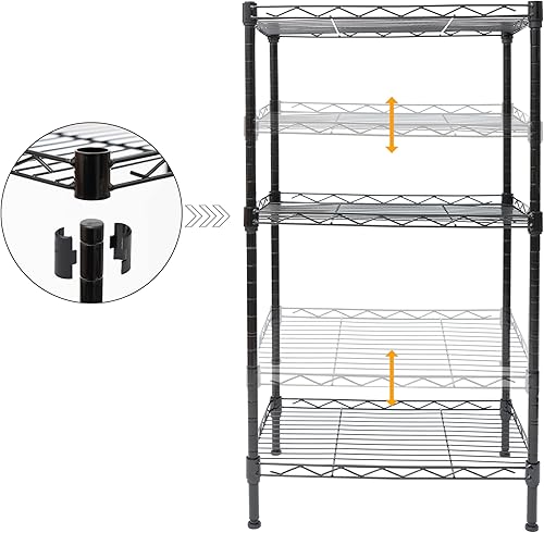 Miniatura 4 de YL traV Estante de almacenamiento de metal de 3 niveles de capa fija, estante de almacenamiento de alambre para estanterías de almacenamiento,