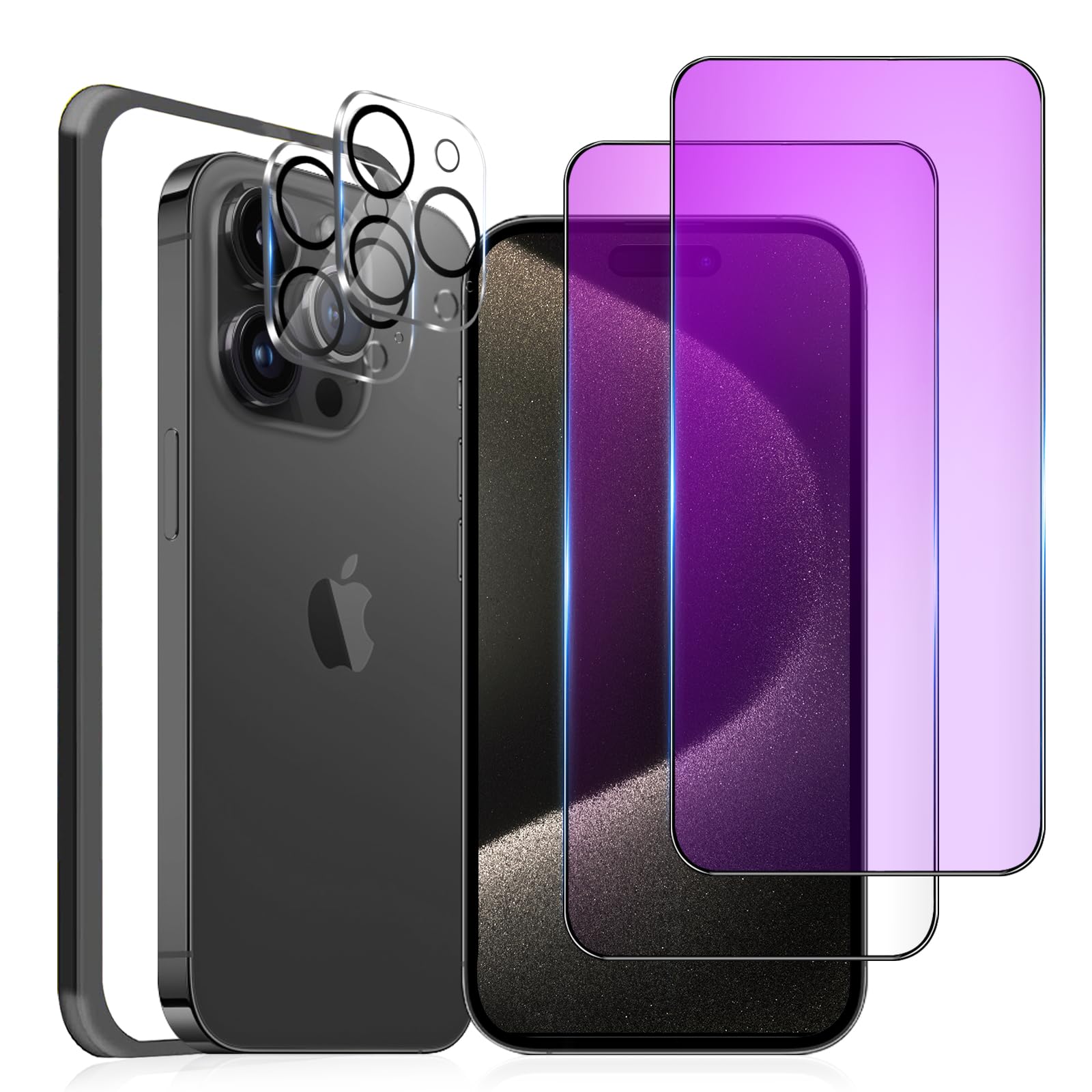 Amazon | 【4枚セット】iphone15Pro Max ガラスフィルム ブルーライト 