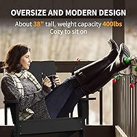 Vista 5 de MXIMU Silla Adirondack moderna resistente a la intemperie con portavasos, sillas de gran tamaño para hogueras Adorondic de plástico al aire libre