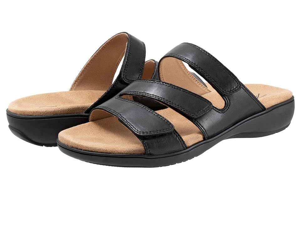 Trotters Rose (Black) Women's Sandals INTERNATIONAL SHIPPING