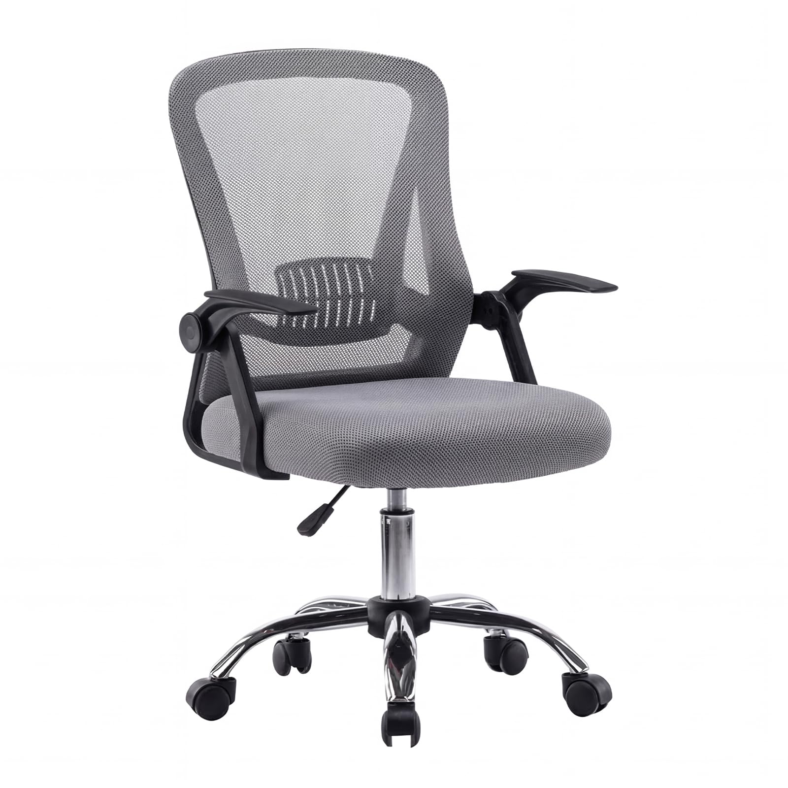 Panana Office Chair Mesh Back Ergonomic Desk Chair with Flip-up Armrest Executive Swivel Computer Chair (Grey, Mid Back)
