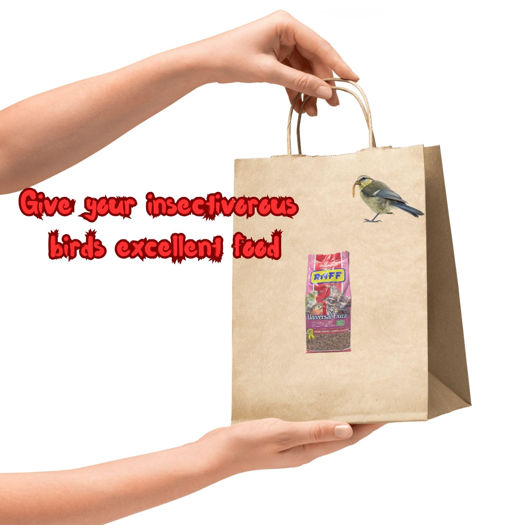 Universal Extra Premium Food for Insectivorous Birds, Bird Food, Bird Accessories, Rich in Protein, Dehydrated Insects and Natural Nutrients, Comida pajaritos, Essential Nutrition with Insects (1kg)