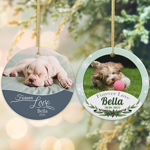 Miniatura 7 de Adornos personalizados para perro para árbol de Navidad 2024 con imagen de perro, foto nombre, adorno personalizado para gatos y mascotas, Photo6