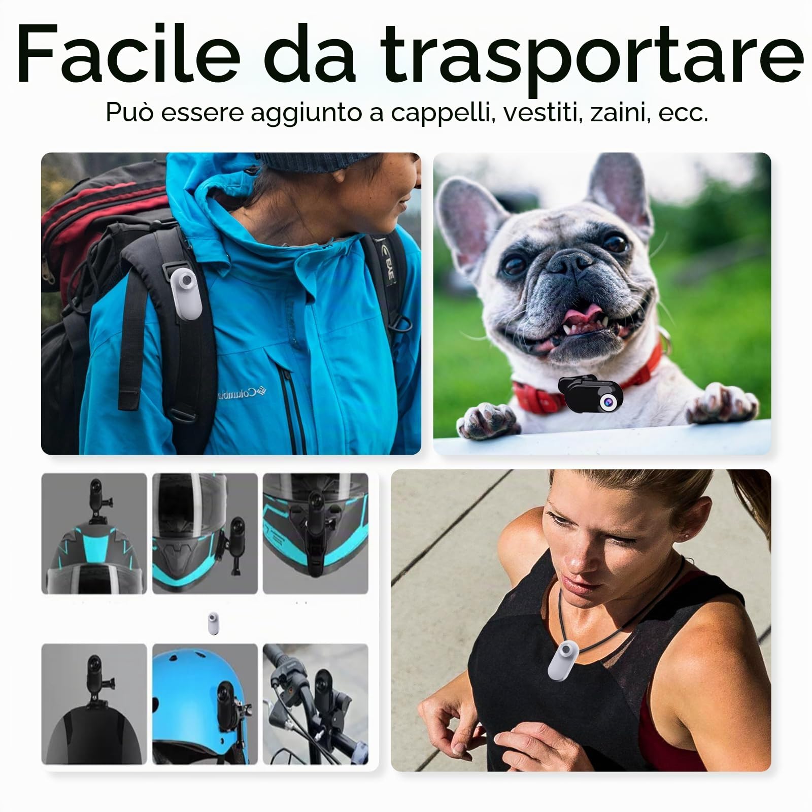 Xilecam Mini Action Cam 1080p Telecamera Animali Telecamere Nascoste da Esterno Body Cam e Accessori（Nero）