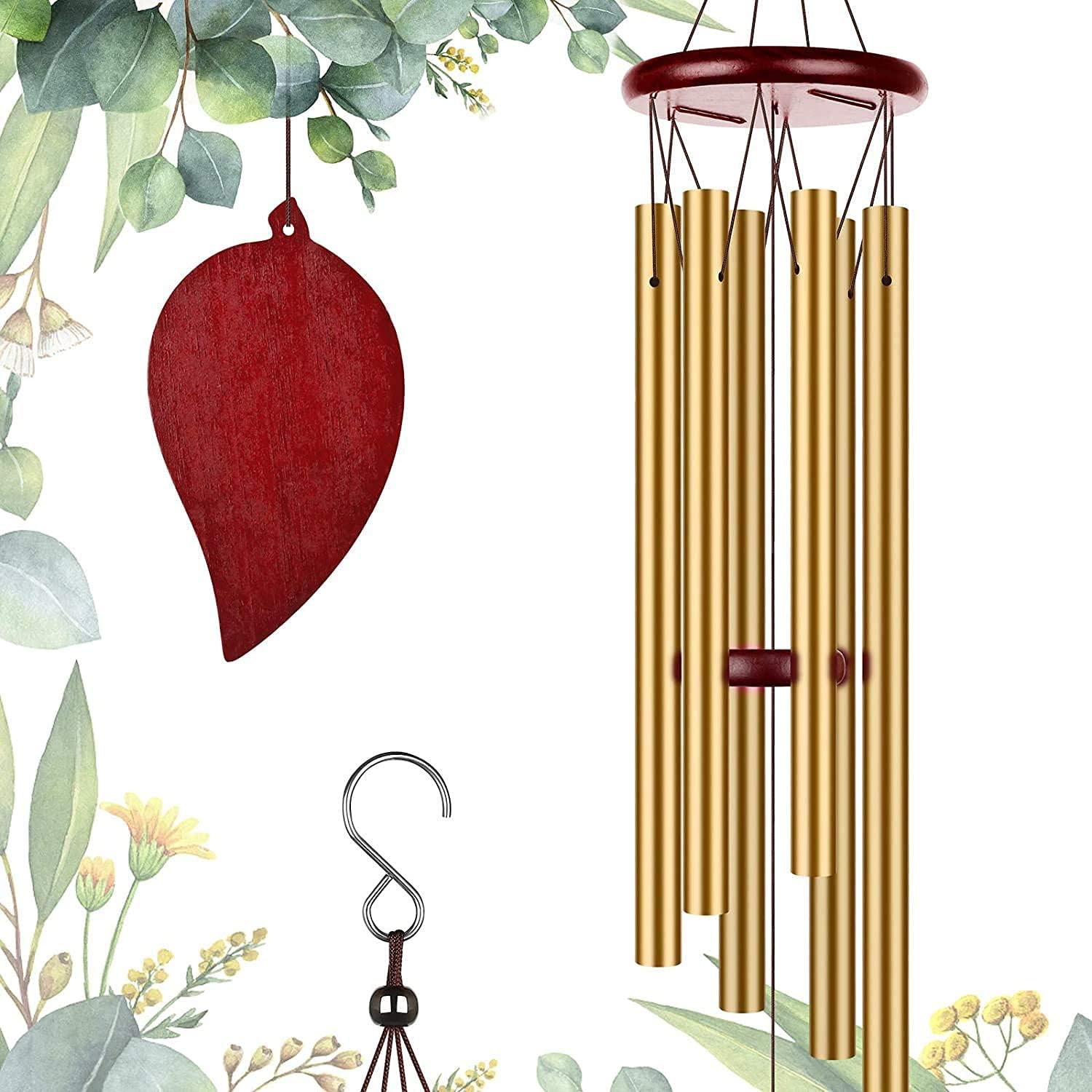Metal Tubes Wind Chimes for Home Garden Balcony Decor, 6 Hanging Pipes Wind Chime Bells for Balcony Decor, Sympathy Memorial Chime, Decorative Gift Wind Chimes for Outdoor-image-31