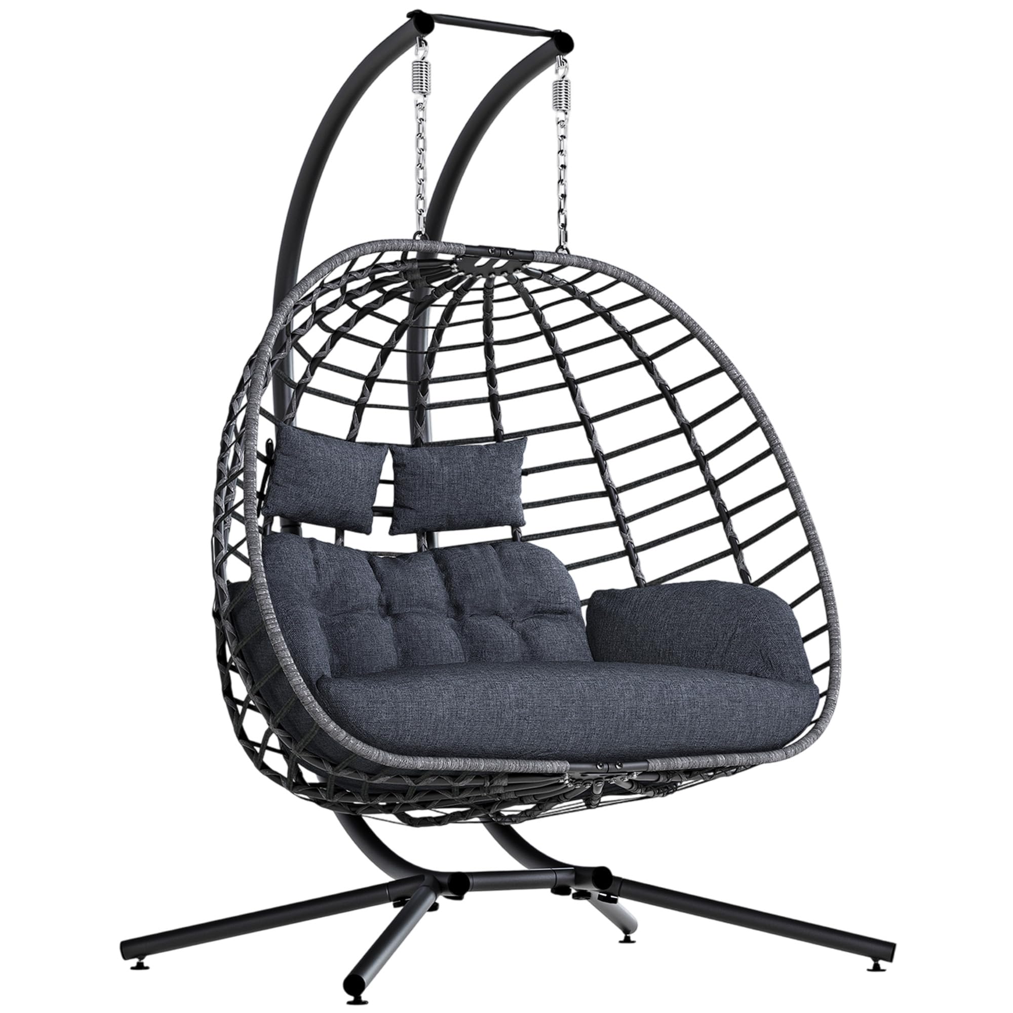 SWITTE Double Egg Chair Outdoor with Stand