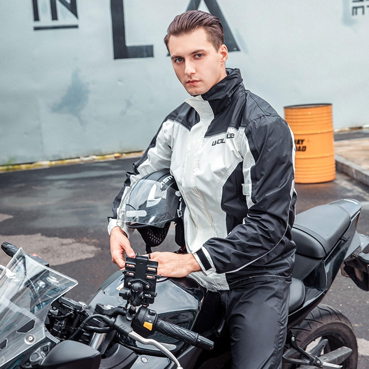 Regenanzug Herren Damen,Wasserdicht Atmungsaktiv Motorrad Regenkombi Regenbekleidung Motorrad Regenmantel Jacke Hose unterteile Set Anzug Arbeit Camping ​Angeln