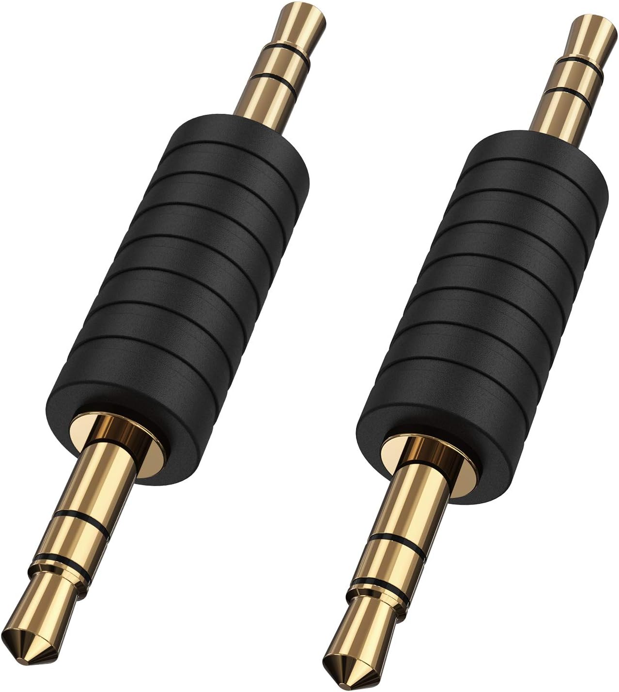 CableCreation 2 Pack 3.5mm 1/8 Stereo Jack to 3.5mm Audio Male to Male Adapter Connectors Gold Plated Compatible with for TaoTronics, Mpow BH129 Bluetooth Receiver