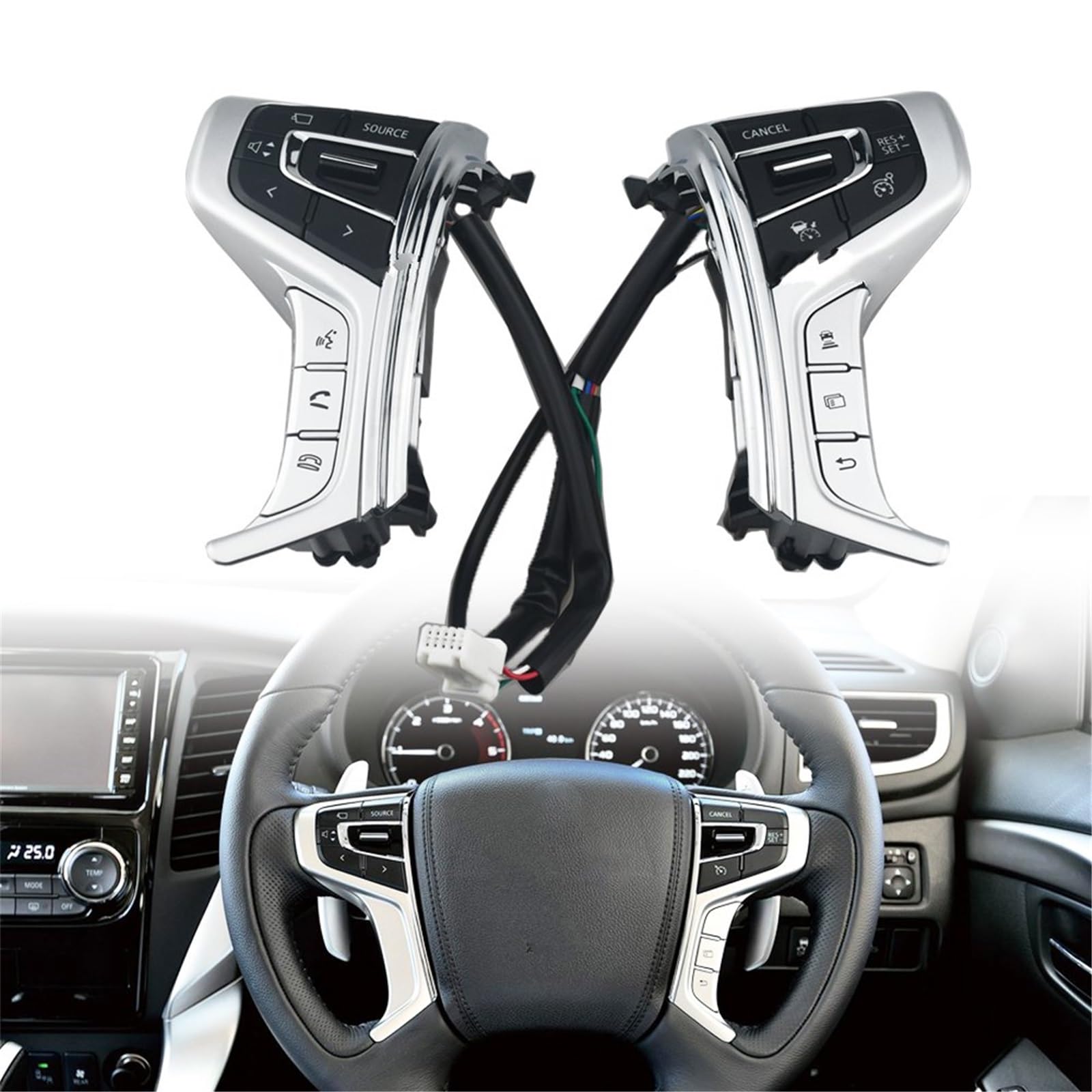 Przycisk kierownicy kompatybilny z Mitsubishi Pajero Sport 2015-2021 2022 8616A034 8602A082 Tempomat kierownicy przełącznik