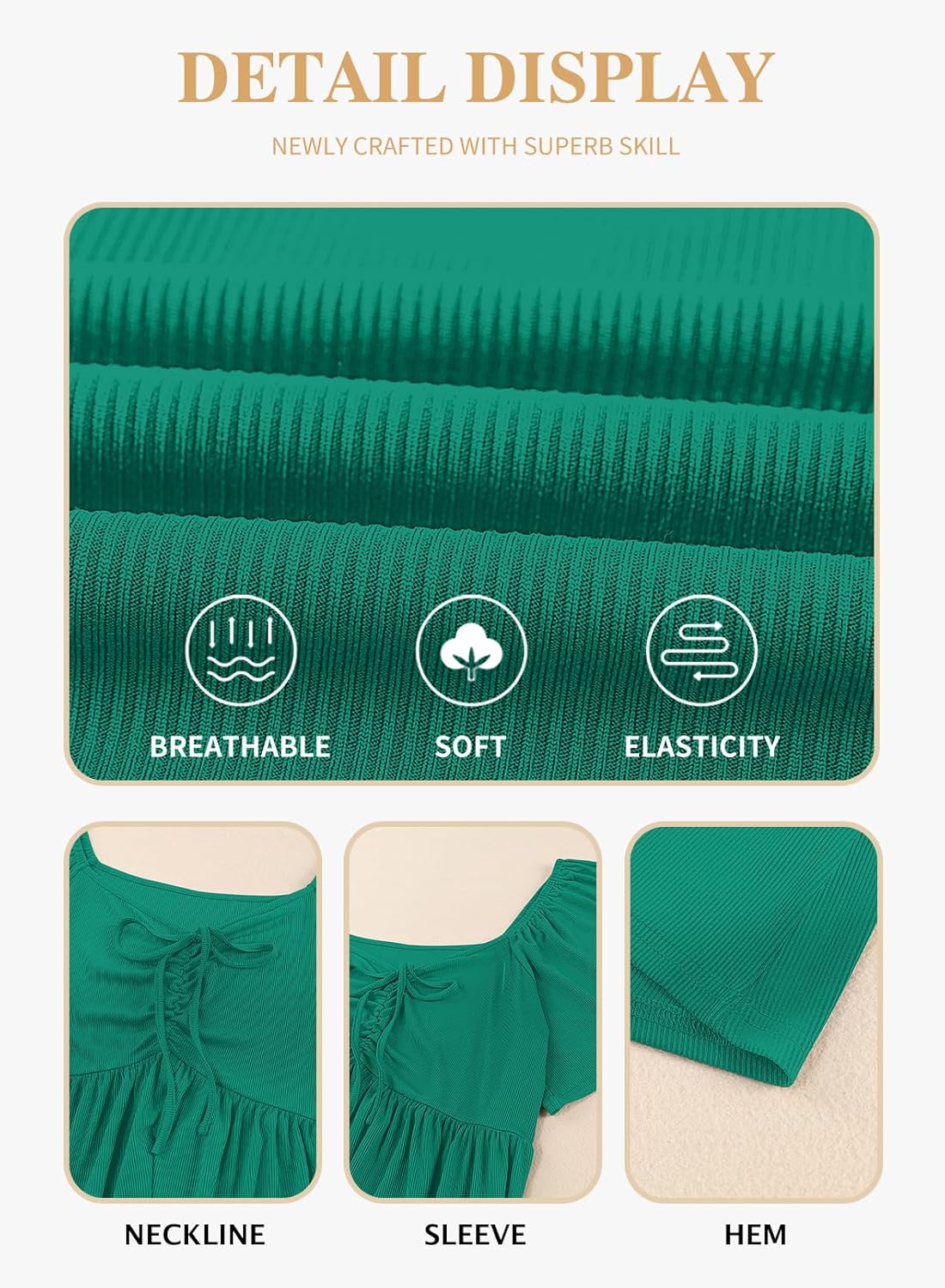 Eytino Plus Size Tops for Women Sweetheart Neck Short Sleeve Peplum Blouse Summer Loose Babydoll Shirts(1X-5X) - Image 5