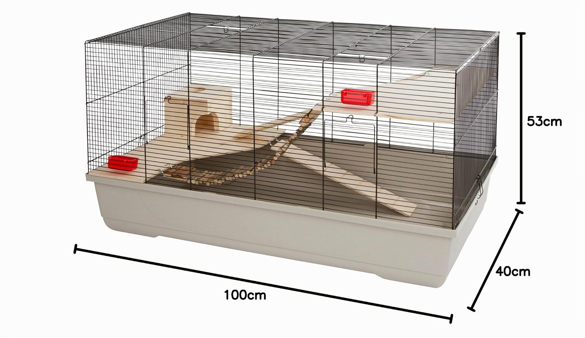 KERBL Cage Gabbia pour Hamster 100x53x55cm - Beige -