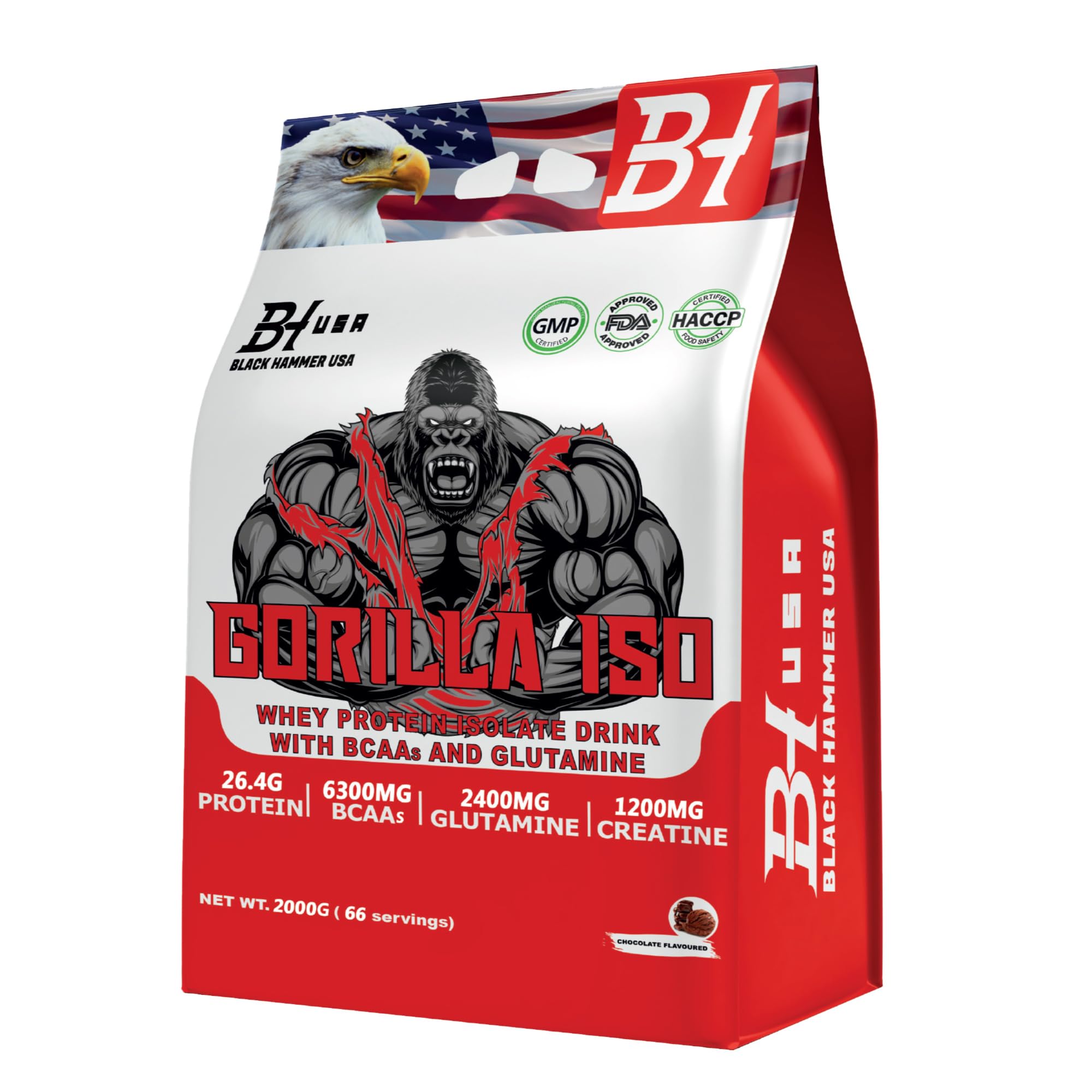 Isolate Whey Protein – 5K / 2K – Fast Absorption & Muscle Recovery (2000g, Schokolade)