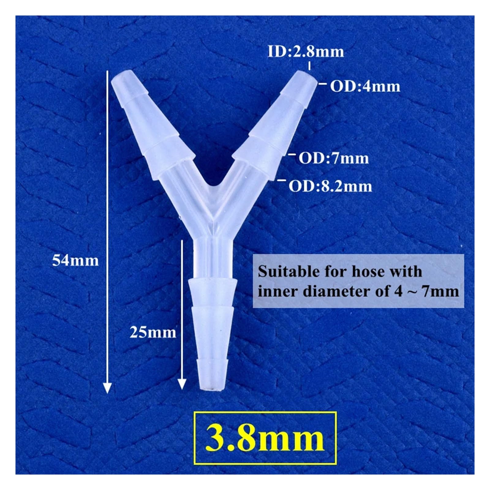 5~200 Stück 2,4 12,7 mm PP Y-Stil T-Anschlüsse Aquarium Tank Luftpumpe Belüfter Schlauchverbindung Bewässerungssystem Wasserrohrverschraubungen(3.8mm,200 Pieces)