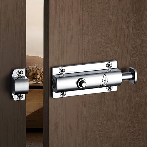 Pestillo deslizante, pestillo de perno automático de resorte cerradura de puerta resistente para jardín, garaje, baño, al aire libre, etc. (color
