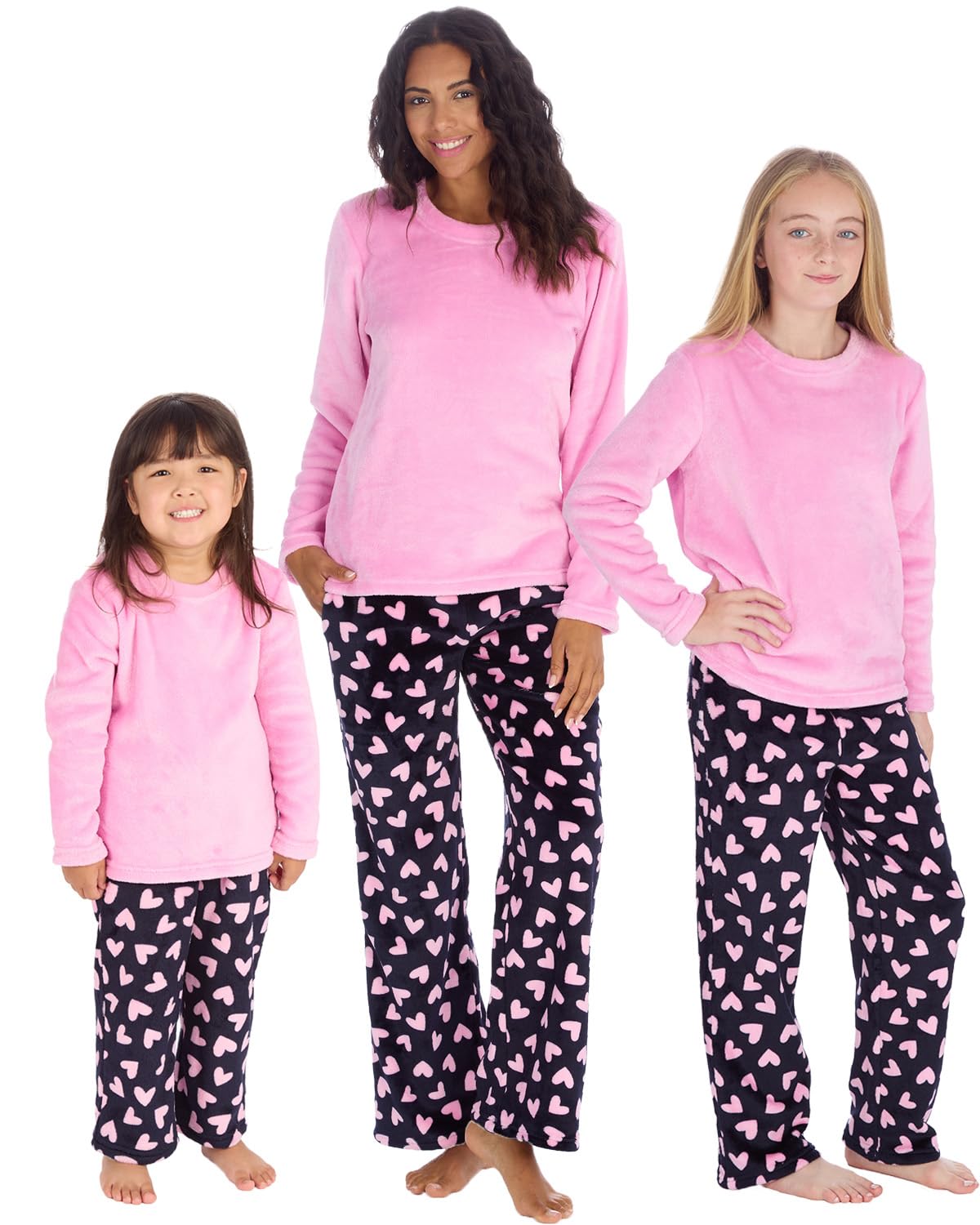 Undercover Ladies Soft Fleece Pyjamas 34B2139 Pink/Navy Hearts L