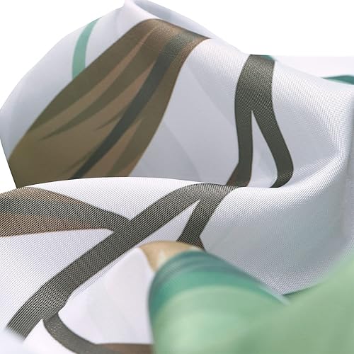 Miniatura 4 de ROCK CLOUD Cortina de ducha de plantas tropicales, juego de cortinas de ducha de tela de hoja de palma tropical con 12 ganchos, diseño floral de