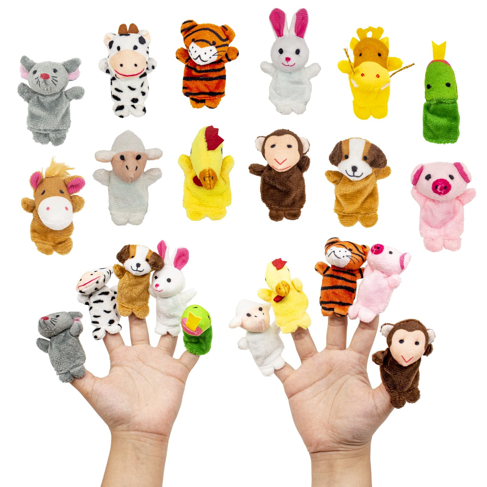 Lot de 12 marionnettes à doigts pour enfants, en peluche, mini doudou, pour cadeaux d'anniversaire d'enfants, cadeaux de fête, Halloween (A)