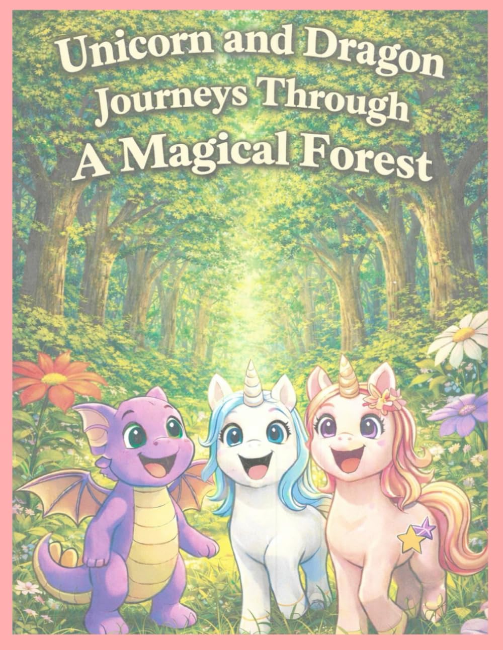 Unicorn and Dragon Journeys Through A Magical Forest
