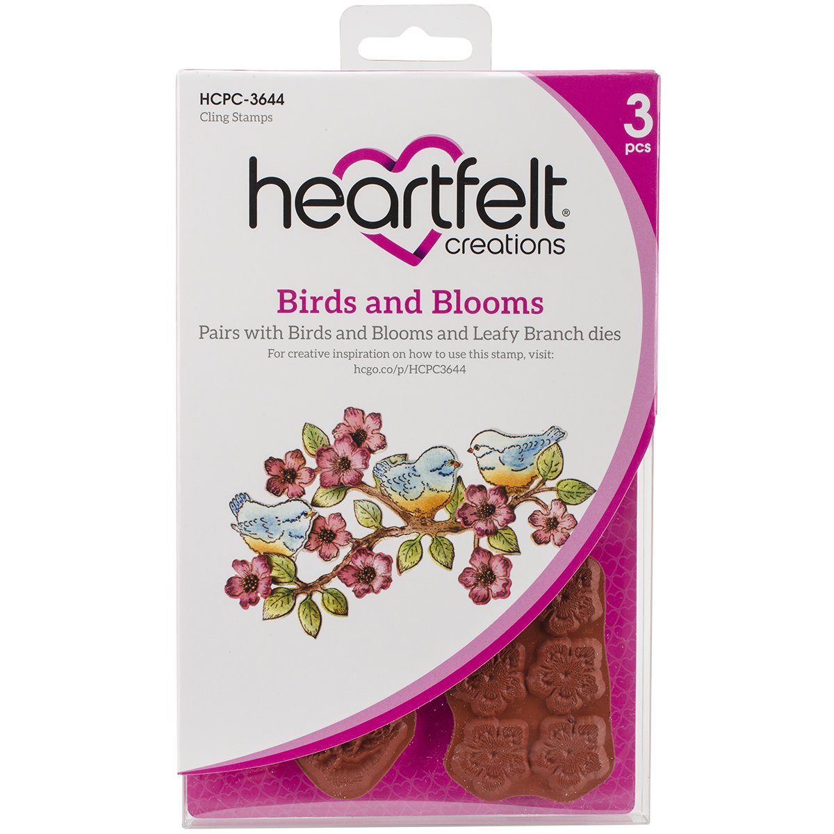 Heartfelt Creations Birds & Blooms Cling Rubber Stamp