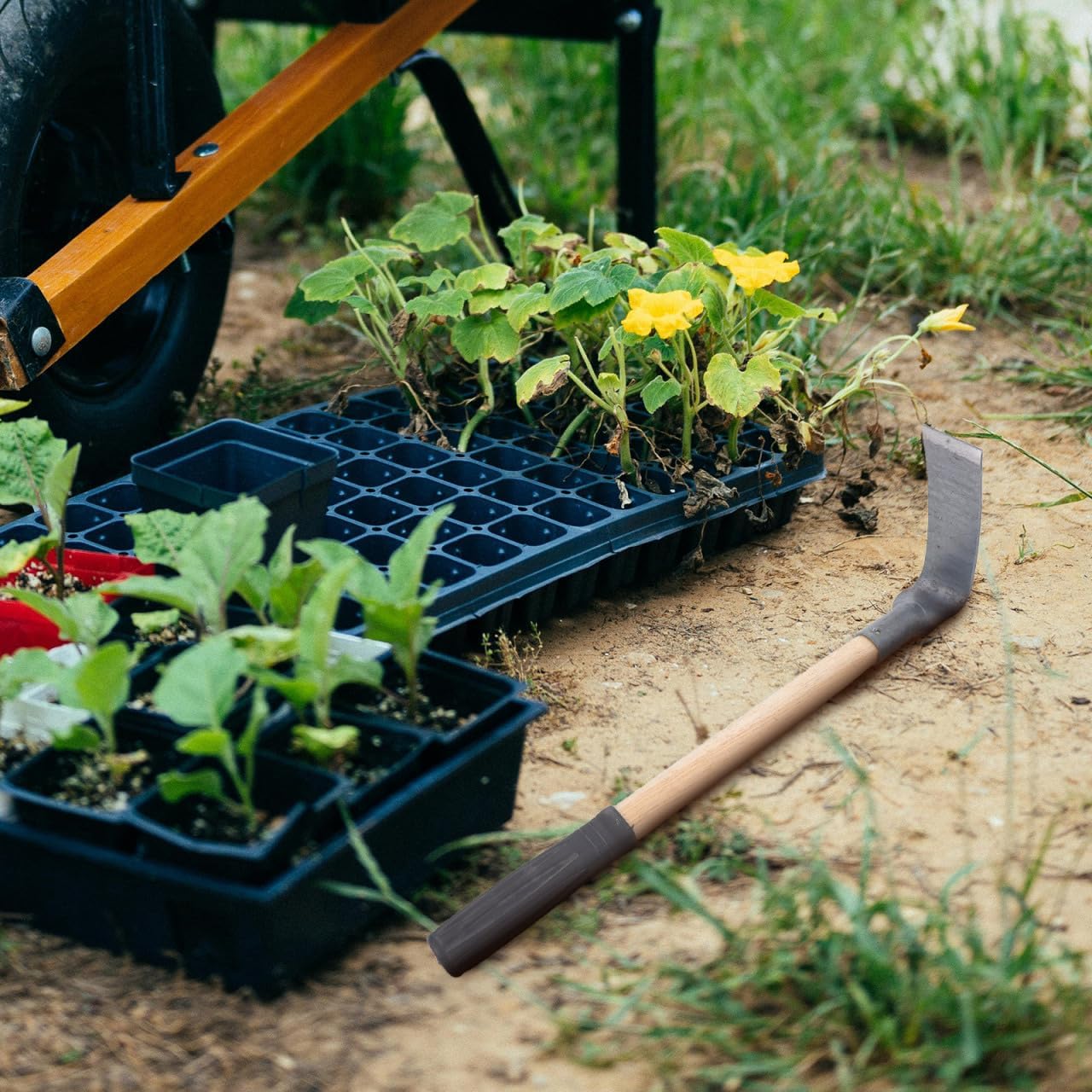 BESPORTBLE Hoe Farm Tool Weeding Tool Gardening Garden Accessory Weeding Hoes Cultivator Harvesting Black image 2